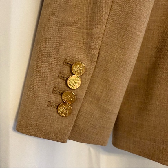 J.Crew Vivienne Italian Wool Blazer Tan Gold Button Women’s 12T Tall - Picture 14 of 16